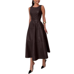 Icone™ LuxeDress: Elegante Luxe Dames Mouwloze Middellange Jurk