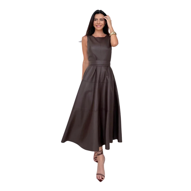 Icone™ LuxeDress: Elegante Luxe Dames Mouwloze Middellange Jurk