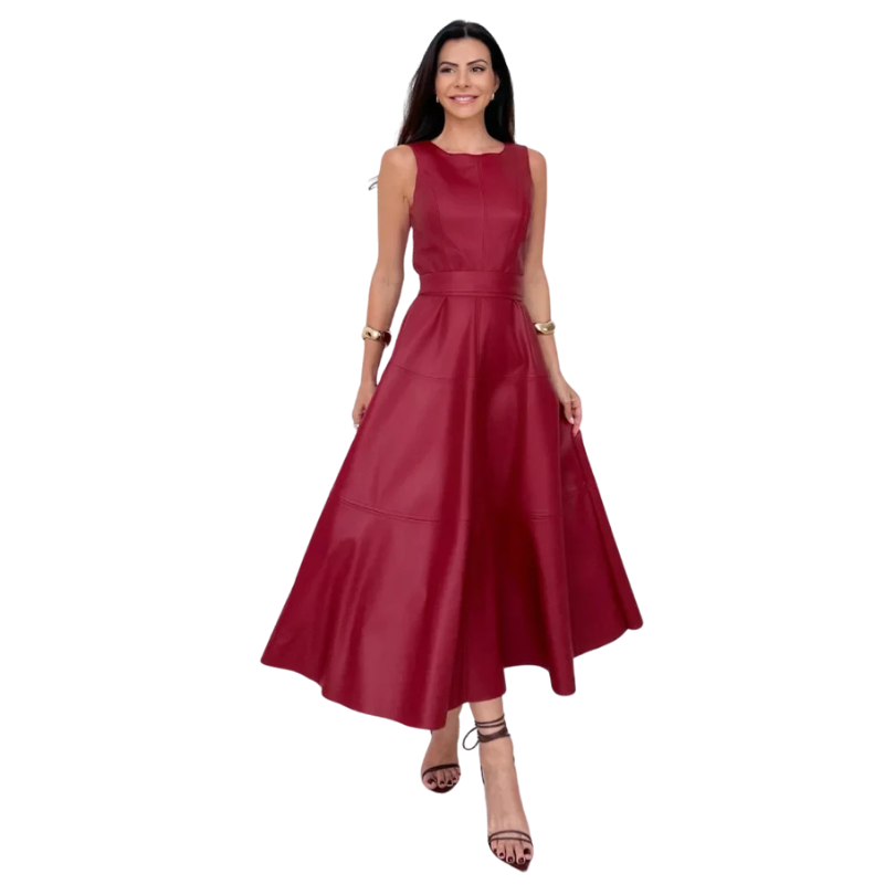 Icone™ LuxeDress: Elegante Luxe Dames Mouwloze Middellange Jurk