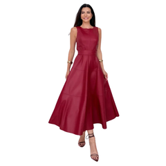 Icone™ LuxeDress: Elegante Luxe Dames Mouwloze Middellange Jurk