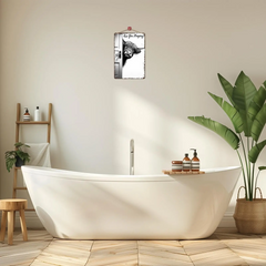 CowFrame™ – Grappig Rustiek Hoogland Koe Frame Badkamerbord