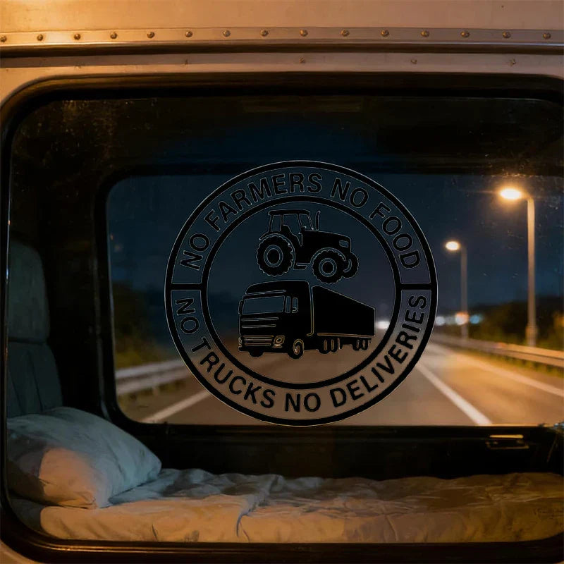 VinylStickers: Geen Boeren Geen Voedsel Truck Vinyl Stickertjes