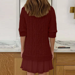 Icone™ KnittedDress: Knus Mini Lange Mouwen Gebreid Jurk