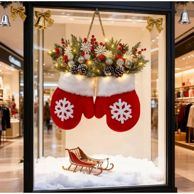 Ledsen™ ChristmasMitten: Buiten LED Kerst Wanten Krans Versiering