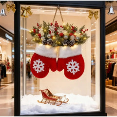 Ledsen™ ChristmasMitten: Buiten LED Kerst Wanten Krans Versiering