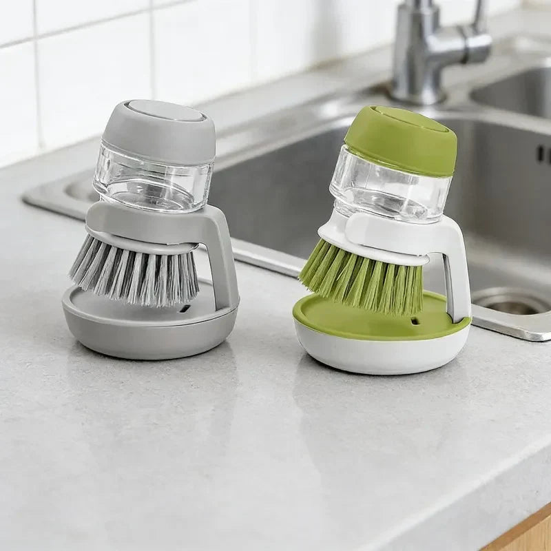 Globetrek° DishwashingBrush 1+1 GRATIS: Gebruiksvriendelijke Zeepdispenser Keuken Schrobben Afwassen Borstel