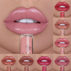 GlamGloss 6+6 GRATIS: Langdurige Romige Hydraterende Glam Gloss Vloeibare Lippenstift