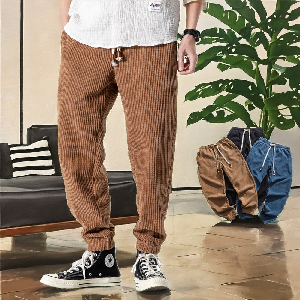 Icone™ StreetPants: Relaxte Pasvorm Corduroy Comfortabele Broek In Streetwearstijl