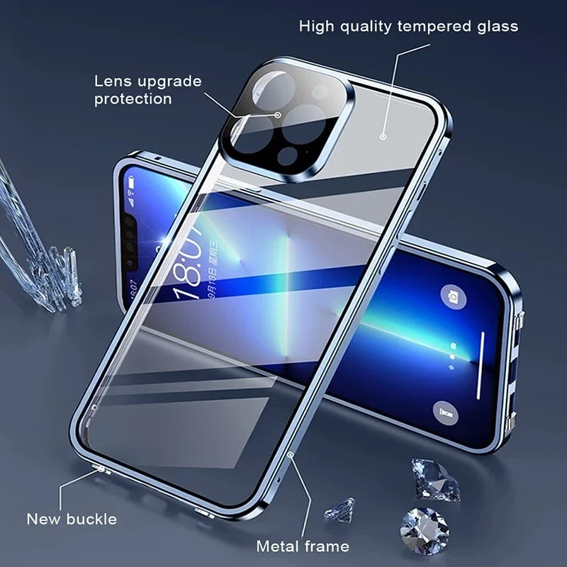 MagneticCase: Volledige Bescherming Dubbelzijdige Transparante Magnetische Geval