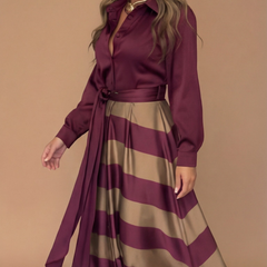 Icone™ StylishDress – Elegante Gestreepte Tijdloze Stijlvolle Jurk