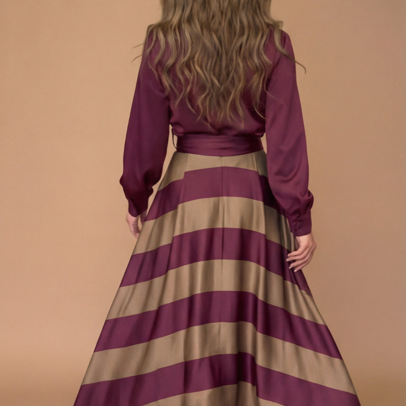 Icone™ StylishDress – Elegante Gestreepte Tijdloze Stijlvolle Jurk