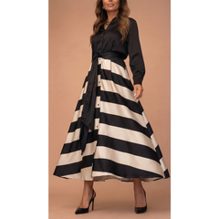 Icone™ StylishDress – Elegante Gestreepte Tijdloze Stijlvolle Jurk