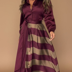 Icone™ StylishDress – Elegante Gestreepte Tijdloze Stijlvolle Jurk
