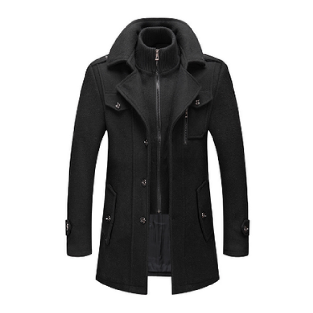 Icone™ WinterCoat: Luxe Dubbele Kraag Stijlvol Winter Trenchcoat