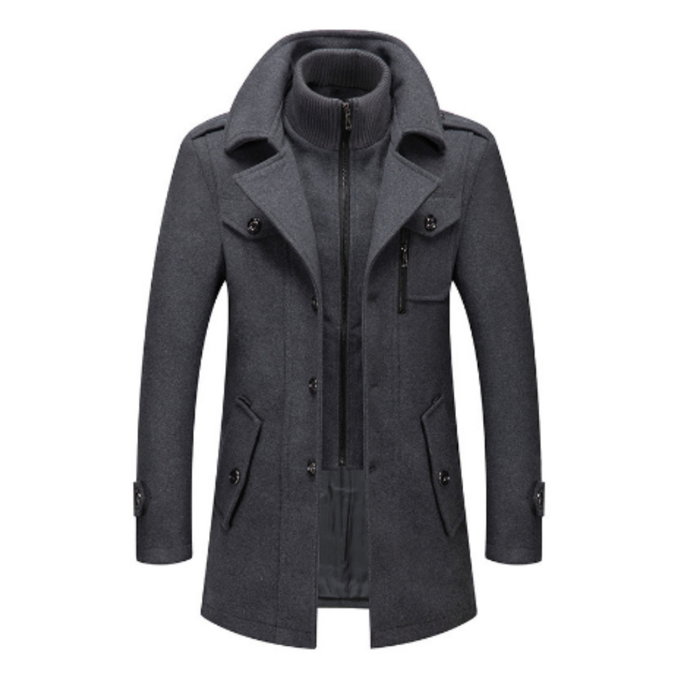 Icone™ WinterCoat: Luxe Dubbele Kraag Stijlvol Winter Trenchcoat