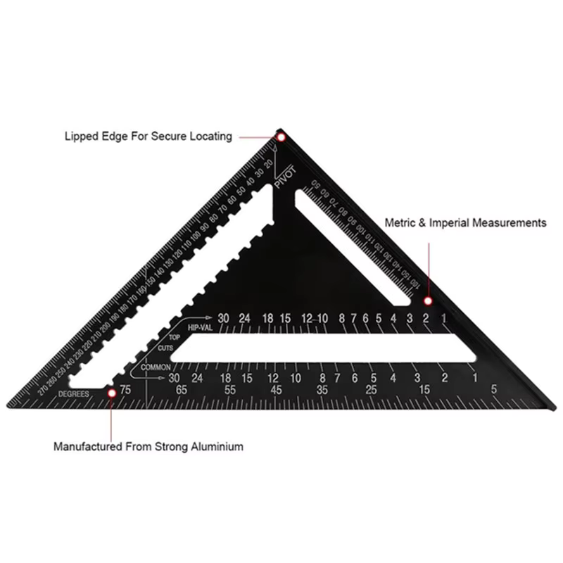 TriangleRuler - Aluminium Alloy Driehoek Liniaal Voor Houtbewerking