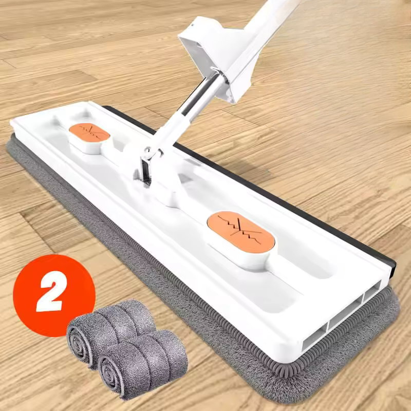 Cleaner Pro° RotatingMop: Sterk  Handvat  Eenvoudig Reinigen 360° Draaibare Vlakke Dweil