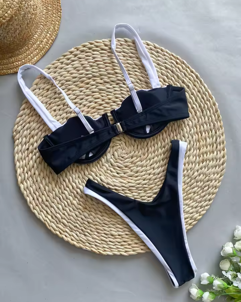 Icone™ ColorblockBikini: Comfortabele Ondersteunende Sexy V-Vormige Colorblock Bikini