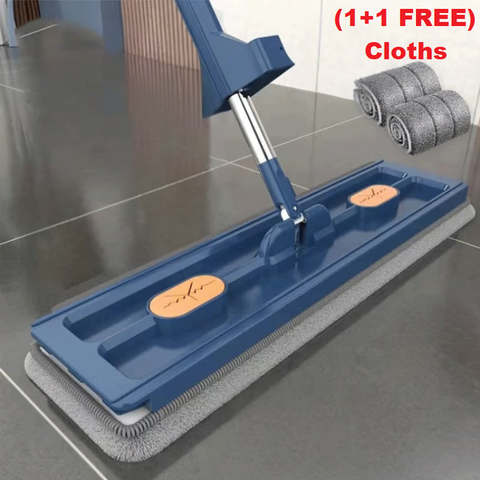 Cleaner Pro° RotatingMop: Sterk  Handvat  Eenvoudig Reinigen 360° Draaibare Vlakke Dweil