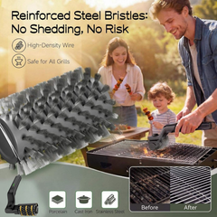 Globetrek° PowerBrush: Elektrische Power Grill Reiniger Rotating Diepe Reinigingsborstel