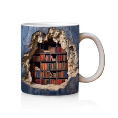 LibraryMug - 3D Bibliotheek Ontwerp Mok