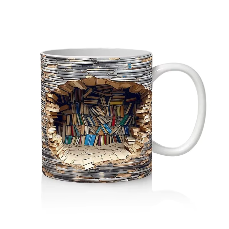 LibraryMug - 3D Bibliotheek Ontwerp Mok