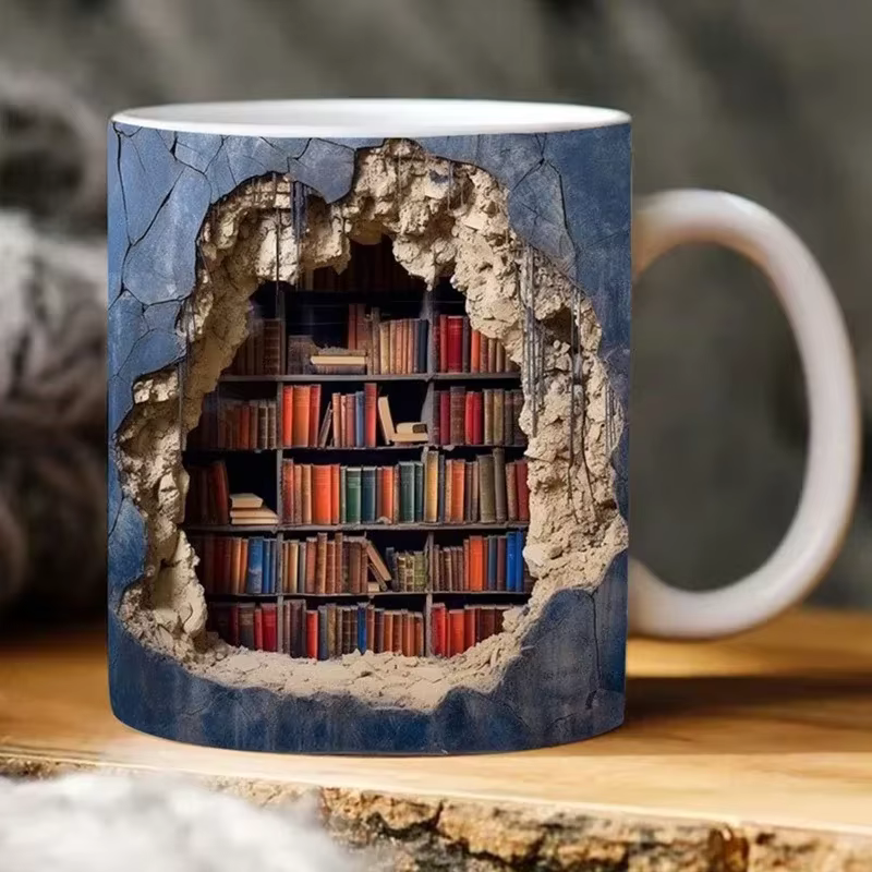 LibraryMug - 3D Bibliotheek Ontwerp Mok