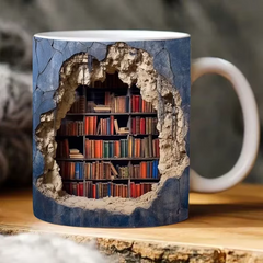 LibraryMug - 3D Bibliotheek Ontwerp Mok