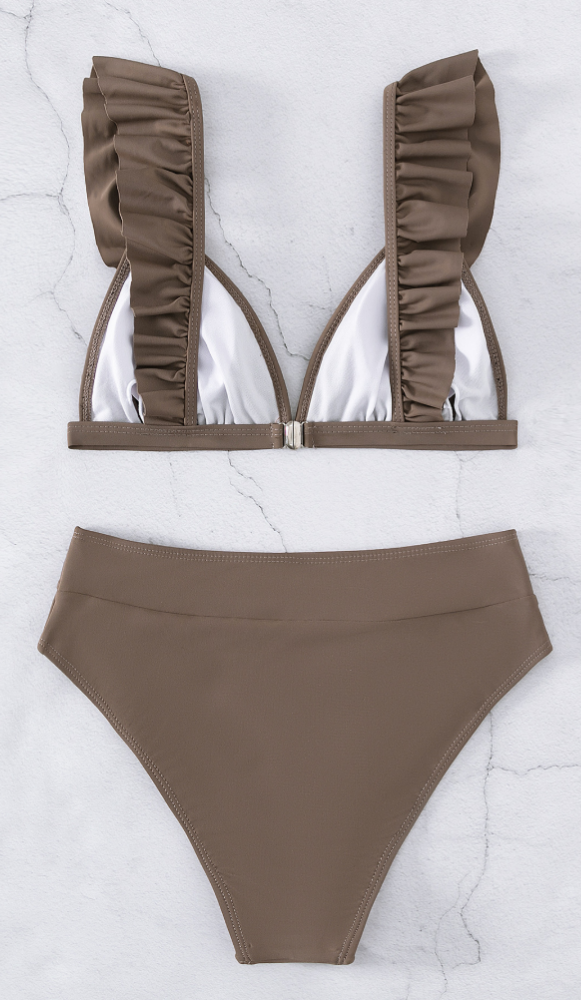 Icone™ RuffledBikini: Hoge Taille Sexy Slim Fit Zomer Halter Ruffled Bikini