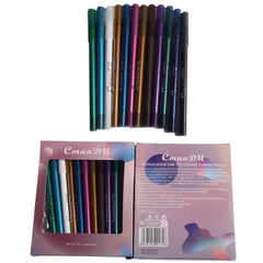 WaterproofEyeliner - Lang Blijvend Waterdicht Oog- en Lippotlood 12-Delige Set
