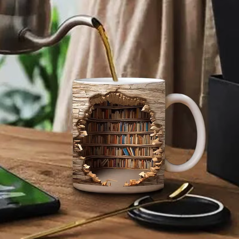 LibraryMug - 3D Bibliotheek Ontwerp Mok