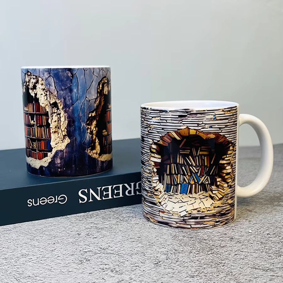 LibraryMug - 3D Bibliotheek Ontwerp Mok