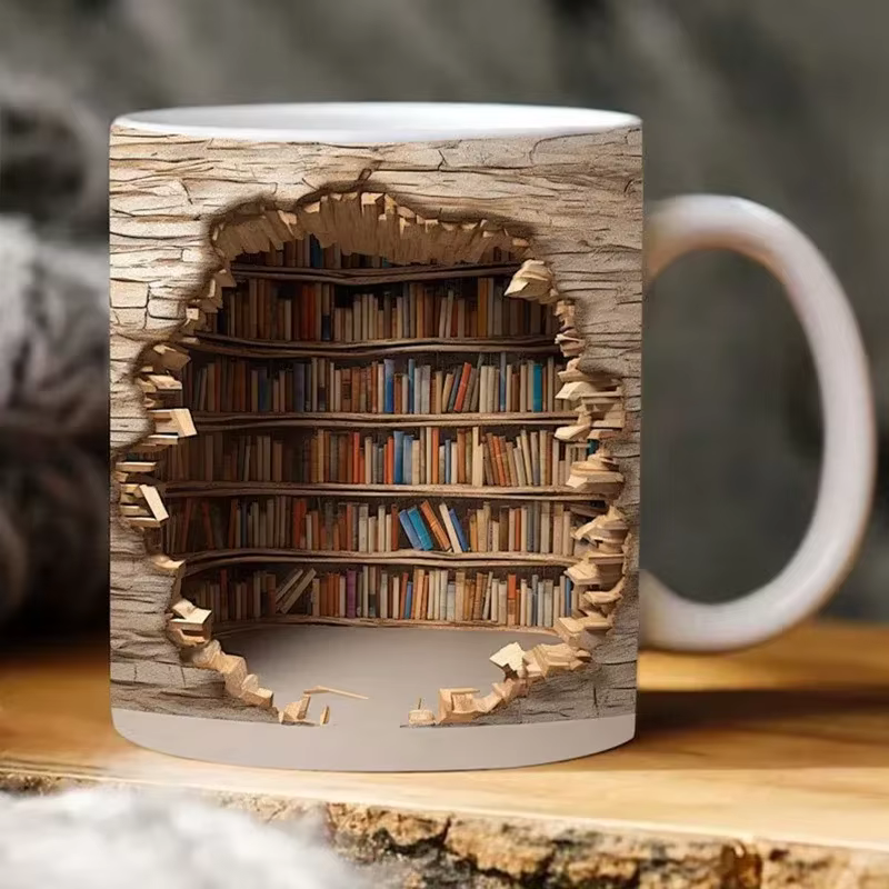 LibraryMug - 3D Bibliotheek Ontwerp Mok