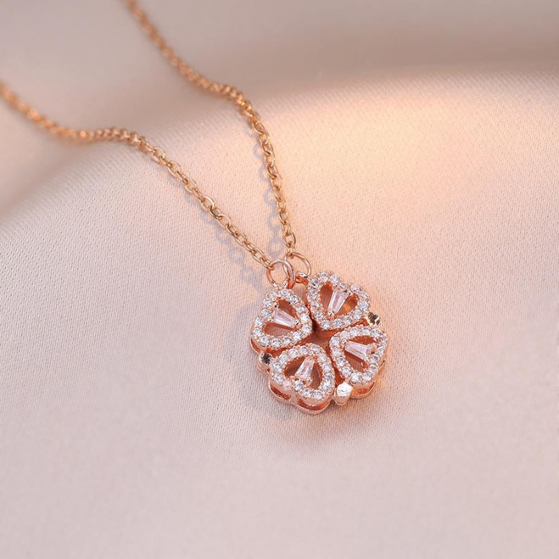 Jewelance™ CloverNecklace 1+1 GRATIS: Stijlvolle Twee-Stijl Magnetische Hart Klaver Ketting