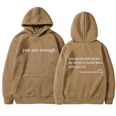 Icone™ DearHoodie: Hoodie Met Voor En Achterkant Opdruk Bericht