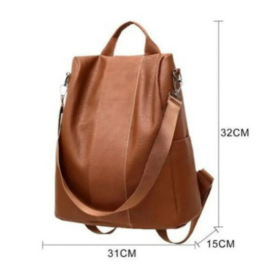Icone™ AntiTheftBag: Beperkte Editie Leer Dames Anti Diefstal Rugzak