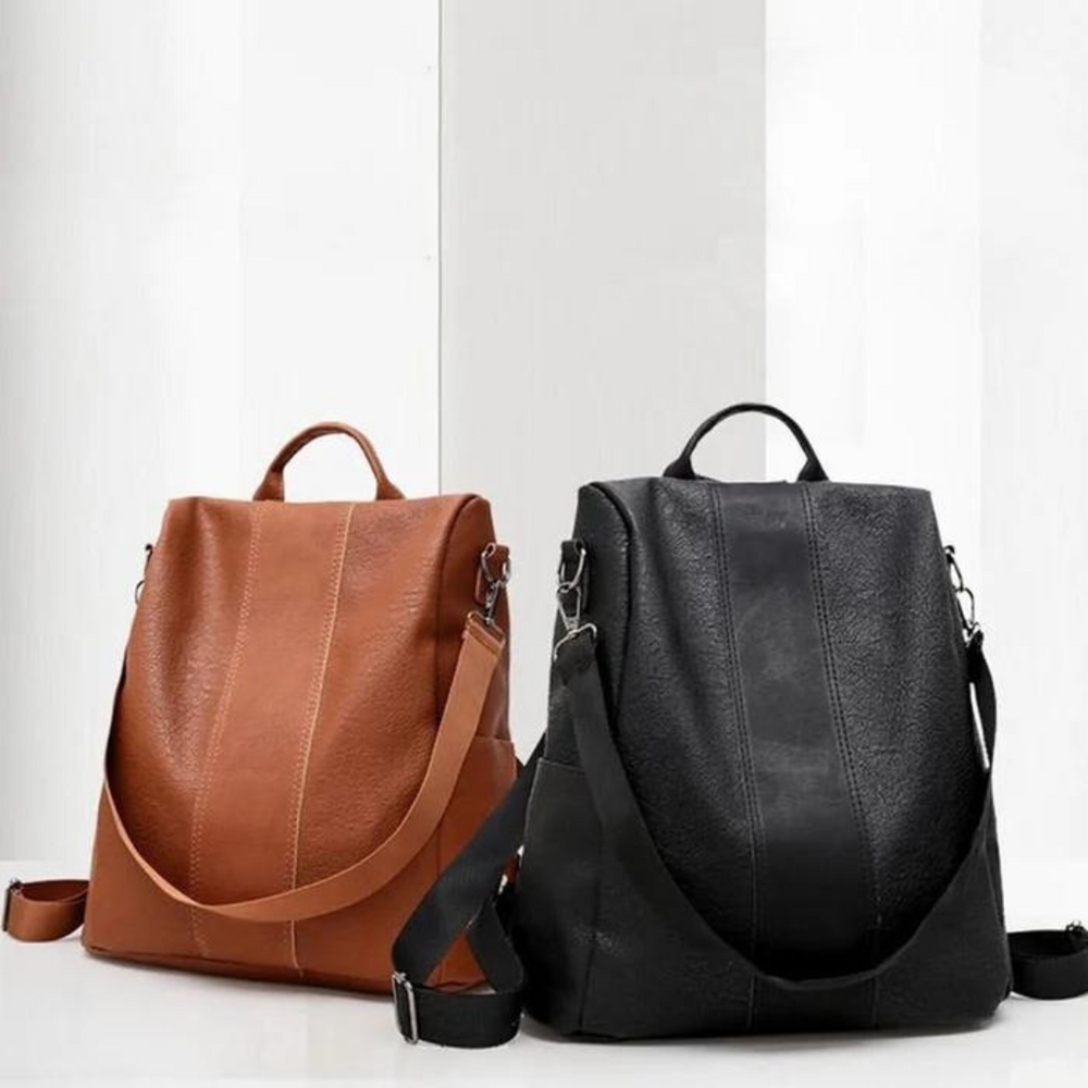 Icone™ AntiTheftBag: Beperkte Editie Leer Dames Anti Diefstal Rugzak