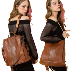 Icone™ AntiTheftBag: Beperkte Editie Leer Dames Anti Diefstal Rugzak
