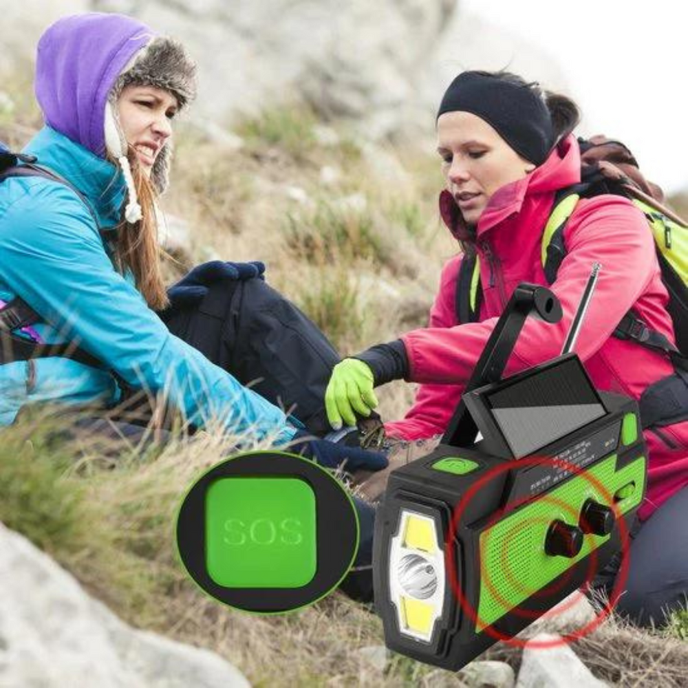 EmergencyRadio - Multifunctionele Radio op Zonne- Energie
