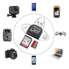 CardReader - Multi-Poort 4 in 1 Universele SD TF Kaartlezer