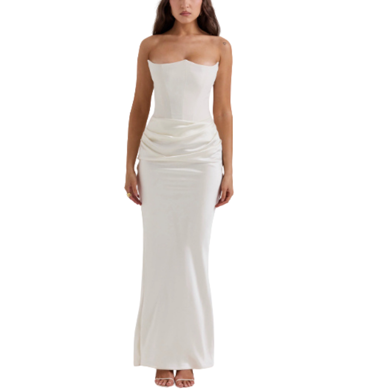 Icone™ VelvetDress: Strapless Maxi Elegante Bodycon Stijl Fluwelen Jurk