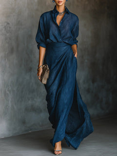 Icone™ SimpleElegance: Tijdloze Lichtgewicht Eenvoudige Elegantie Lange Jurk