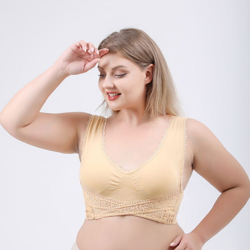 Icone™ LaceBra: Draad Vrij Voorkant Kruis Veter Lift Beha