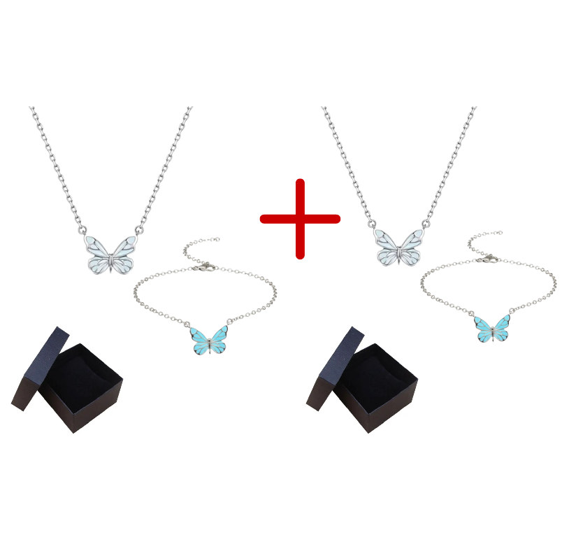 Jewelance™ GlowingButterfly 1+1 GRATIS: Mode Gloeiend Vlinder Ketting En Armband Set