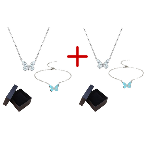 Jewelance™ GlowingButterfly 1+1 GRATIS: Mode Gloeiend Vlinder Ketting En Armband Set