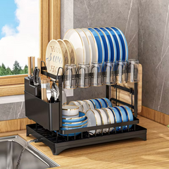 Globetrek° DishDrainer: Multi-Level Ruimtebesparende Keuken Afdruiprek Organizer