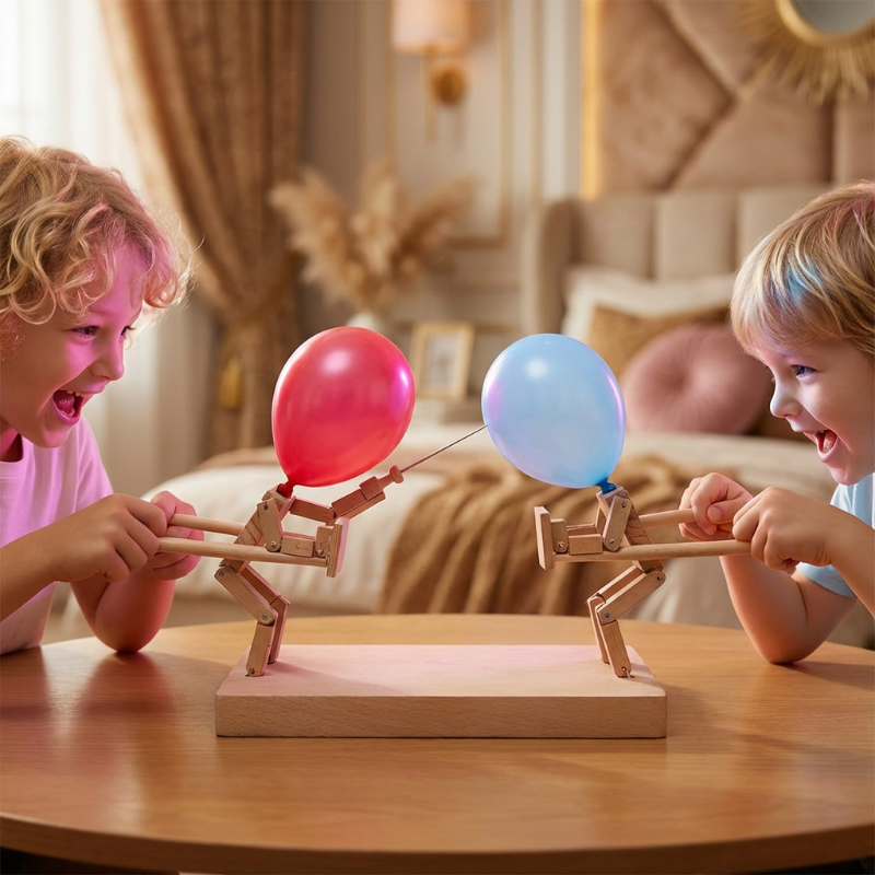 Kletshuts™ BalloonDuel: Houten Speelgoed Ballon Interactief Duel Spel Leuk Feest Spel