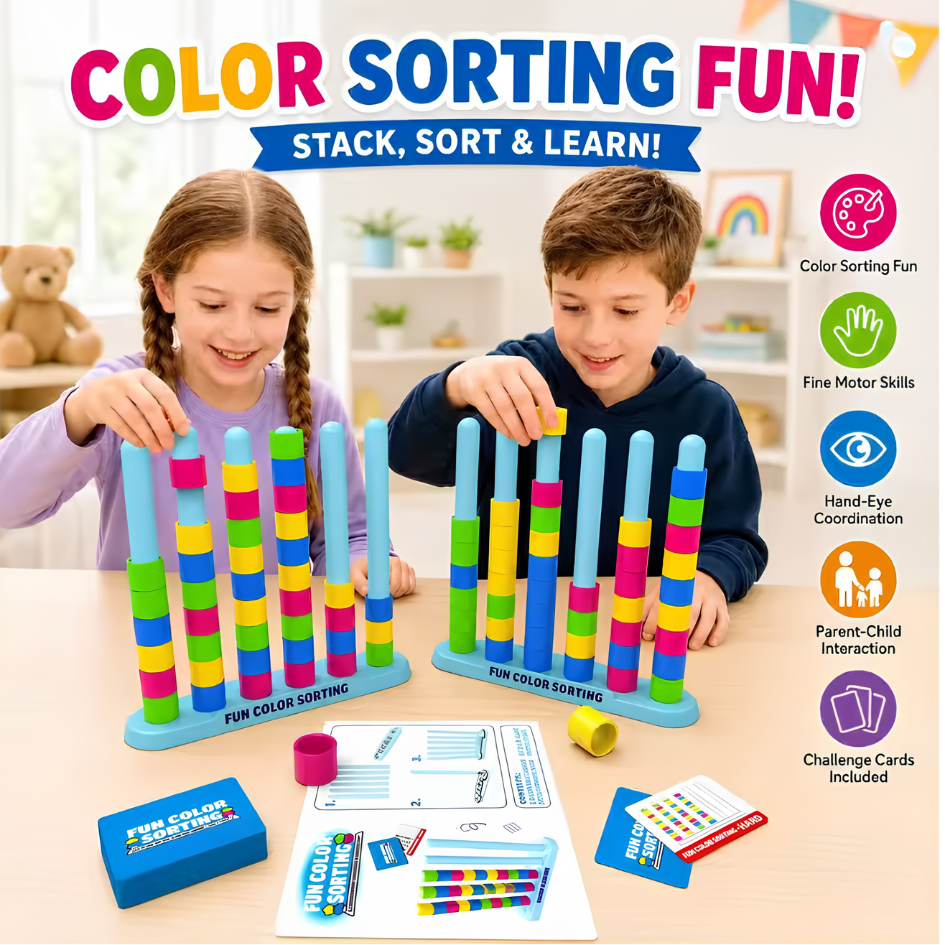 Kletshuts™ ColorStack: Kleur Stapel Speluitdaging Kinderspeelgoed