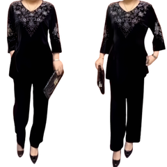 Icone™ SophisticatedSet: Ontspannen Comfortabele Top En Broek Verfijnd Set