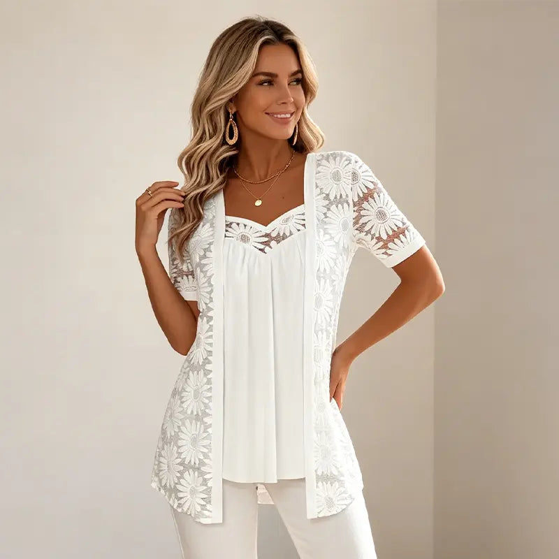 Icone™ LayeredBlouse: Vrouwen Elegante Verfijnde Casual Gelaagde Blouse